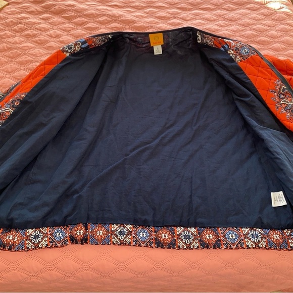 Ruby Rd Orange Lightly Quilted Jacket with Geometric Pattern - Picture 5 of 12